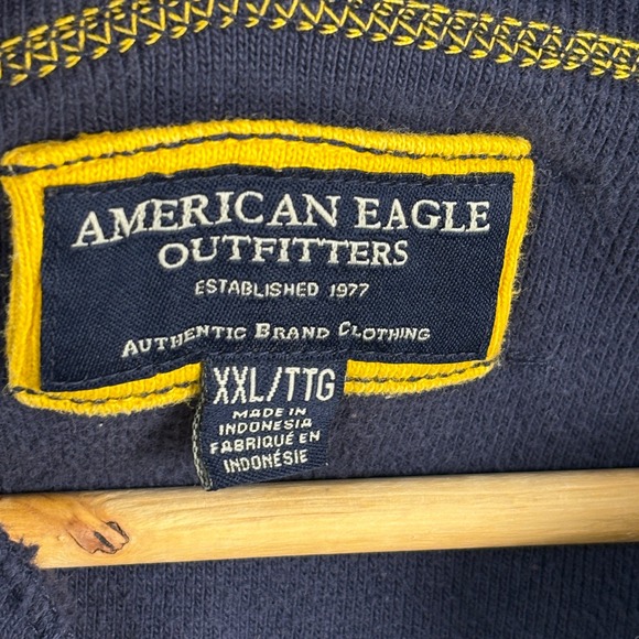 VTG American Eagle Outfitters Mens Long Sleeve Henley Shirt XXL Comfort Lounge - Picture 3 of 9